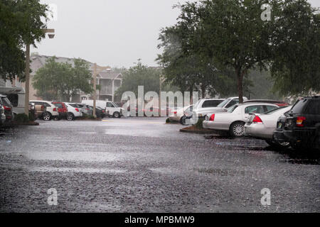 La molla diluvio in Foley, Alabama, Stati Uniti d'America. Foto Stock