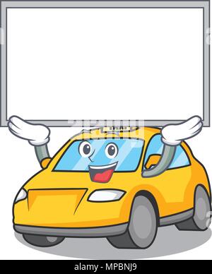 Fino scheda carattere taxi stile cartoon illustrazione vettoriale Illustrazione Vettoriale