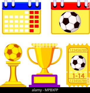 Colorate campionato di calcio elementi di attesa impostato Illustrazione Vettoriale