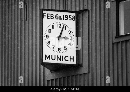 Orologio di Monaco di Baviera. Old Trafford. Manchester. Foto Stock