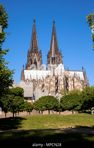 L'Europa, Germania, Colonia, la cattedrale, il percorso verso la piazza Heinrich-Boell. Europa, Deutschland, Koeln, Der Dom, Aufgang zum Heinrich-Boell-Platz. Foto Stock