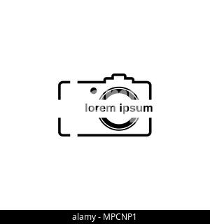 Logo della fotocamera design, fotografia logo, icone vettoriali. Illustrazione Vettoriale