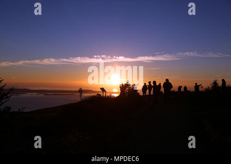 Mattina sulla Cadillac Mountain, Maine Foto Stock