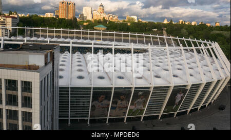 KIEV,Ucraina-maggio 07: vista aerea del olympisky stadium che ospiterà la finale di champions league al XXVI di maggio il 7 maggio del 2015 Foto Stock