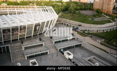 KIEV,Ucraina-maggio 07: vista aerea del olympisky stadium che ospiterà la finale di champions league al XXVI di maggio il 7 maggio del 2015 Foto Stock