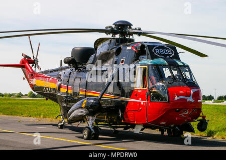 Mare belga re elicottero. Westland Sea King Mk48 RS05 con speciale XXV anniversario schema colore. Force Aérienne Belge, Belga Air Force Foto Stock