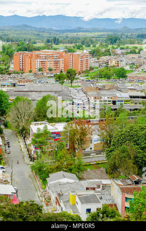 Bella vista seriale della città di Popayan, situato nel centro del dipartimento del Cauca in Colombia. Foto Stock
