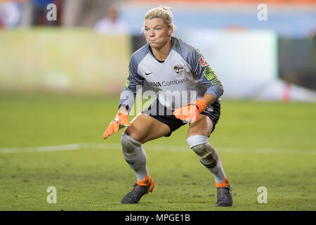 Houston, TX, Stati Uniti d'America. 23 Maggio, 2018. Houston Dash portiere Jane Campbell (1) cerca la sfera durante un NWSL partita di calcio tra la Houston Dash e il Seattle Regno di BBVA Compass Stadium di Houston, TX. Il cruscotto ha vinto 2 a 1.Trask Smith/CSM/Alamy Live News Foto Stock