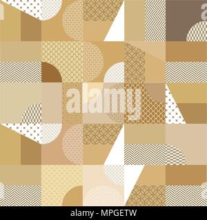 Modello giapponese vettore. Oro e marrone sfondo geometrico. Illustrazione Vettoriale