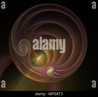 Multicolori immagini frattali con illuminazione su sfondo scuro Foto Stock