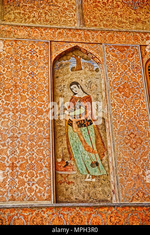 Isfahan Ali Qapu Palace pittura Foto Stock