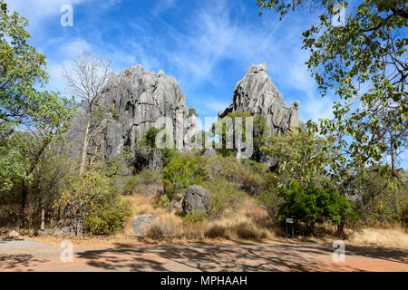 Spettacolare affioramento di calcare in grotte Chillagoe-Mungana Parco Nazionale del Nord del Queensland, FNQ, QLD, Australia Foto Stock