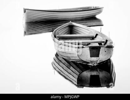 In bianco e nero barche Foto Stock