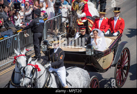 Il principe Harry me Meghan Markle Royal Wedding Foto Stock