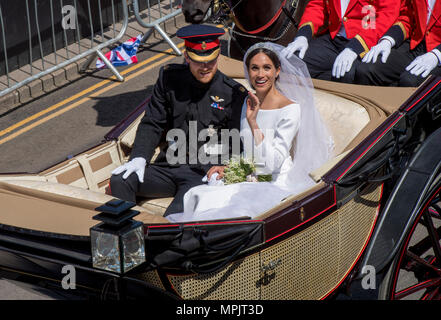 Il principe Harry me Meghan Markle Royal Wedding Foto Stock