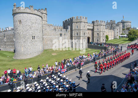 Il principe Harry me Meghan Markle Royal Wedding Foto Stock