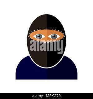 Icona del gangster isolato Illustrazione Vettoriale
