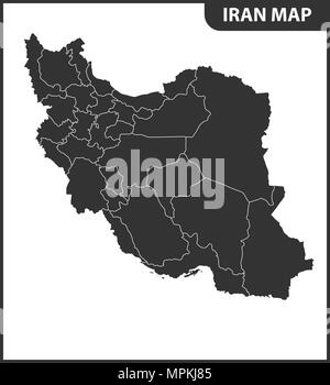 La mappa dettagliata dell'Iran con le regioni o gli Stati membri. Divisione amministrativa. Illustrazione Vettoriale