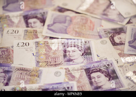 20 Pound sterling note di fondo Foto Stock