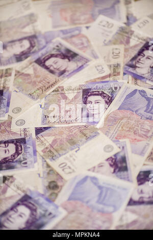 20 Pound sterling note di fondo Foto Stock