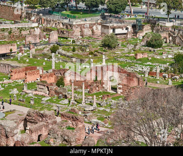 Roma, rovine dei Fori Imperiali Foto Stock