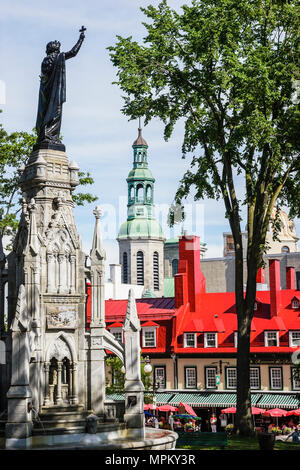 Quebec Canada,Upper Town,Place d'Armes,Monumento della fede,Recollet Mona,memoriale del parco pubblico,Canada070710015 Foto Stock