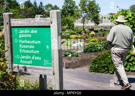 Quebec Canada, Universite Laval, Jardin Roger Van den Hende, giardino botanico, segno, università, università, campus, Canada070710109 Foto Stock