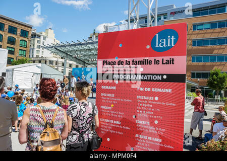 Quebec City Canada,Canada,America del Nord,America,America,Boulevard Charest,Jardin Saint Roch,famiglia genitori genitori figli piccoli, Festival,festival Foto Stock