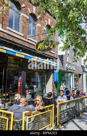 Toronto Canada, Queen Street West, quartiere alla moda, Rivoli, ristorante ristoranti cibo mangiare fuori cafe cafe bistrot, night club, sala piscina, hot s. Foto Stock