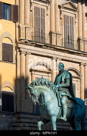 Statua di Cosimo de Medici a Firenze Italia Foto Stock