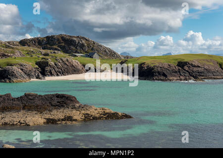 Regno Unito, Scozia, Sutherland, Assynt, Clachtoll, Spiaggia di Baia Clachtoll Foto Stock