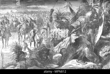'Storming di Sekukuni della roccaforte: Sir Garnet Wolseley a fare il tifo per la Swazies', C1880. Artista: sconosciuto. Foto Stock