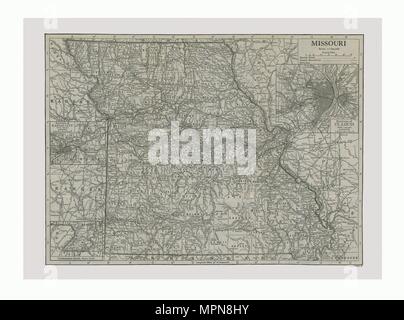 Mappa del Missouri, USA, c1900s. Creatore: Emery Walker Ltd. Foto Stock