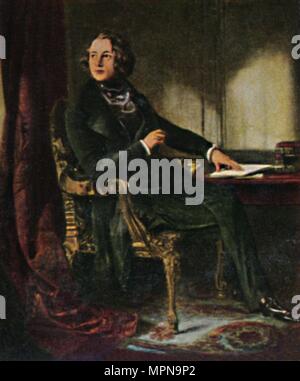 "Charles Dickens 1812-1870. - Gemälde von Maclise', 1934. Artista: sconosciuto. Foto Stock