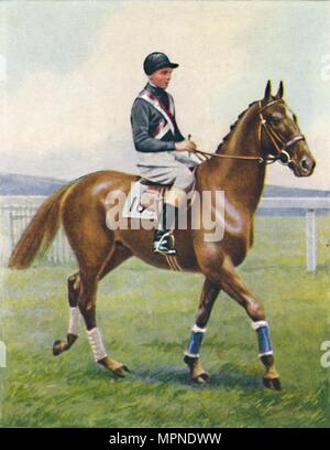 Corazzata, Jockey: B. Hobbs', 1939. Artista: sconosciuto. Foto Stock