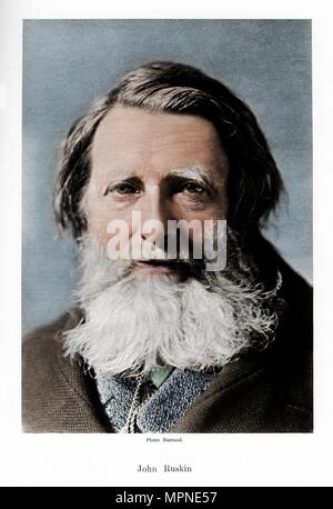 John Ruskin, inglese critico, poeta e artista, c1880s. Artista: Barraud. Foto Stock