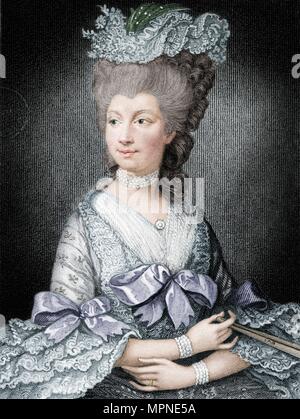 Queen Charlotte, regina consorte di Giorgio III, (xix secolo). Artista: leggere. Foto Stock
