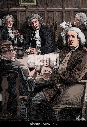 'Dr. Johnson Discoursing con i suoi amici', c1900, (1912). Artista: Harold Edward Hughes Nelson. Foto Stock