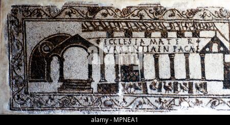 Dei primi Cristiani mosaico romano della Basilica Cristiana, c1a-2a secolo. Artista: sconosciuto. Foto Stock