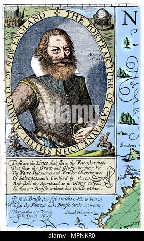 Il capitano John Smith, Virginia colono, 1624, (1893). Artista: sconosciuto. Foto Stock