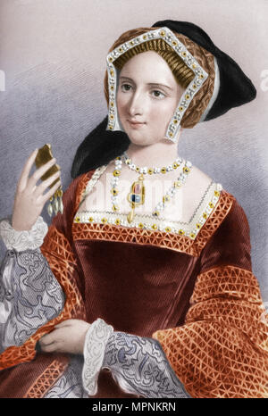 Jane Seymour (1509-1537), la terza moglie di Re Enrico VIII, 1851. Artista: Eyles B. Foto Stock