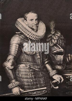Ambrogio Spinola, soldato genovese al servizio della Spagna, la metà e la fine del XVII secolo (1894). Artista: Jan Muller. Foto Stock