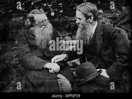 "Ruskin e Holman Hunt godono di una conversazione su arte', C1925. Artista: Frederick Hollyer. Foto Stock