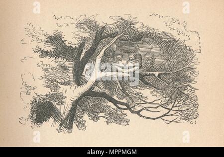 'Il Cheshire cat comincia a svanire, è il suo sorriso l'ultimo per andare", 1889. Artista: John Tenniel. Foto Stock