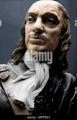 Busto di signore Protector Oliver Cromwell, 1860. Artista: Matteo nobile. Foto Stock