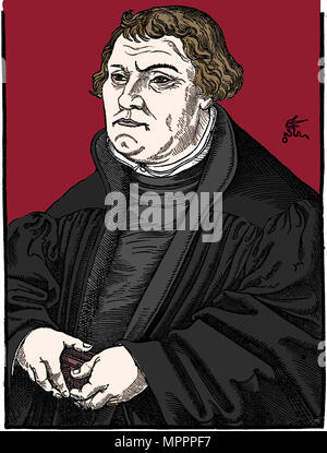 Martin Luther tedesco riformatore protestante, 1546. Artista: sconosciuto. Foto Stock