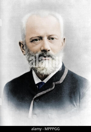 Pyotr Ilyich Tchaikovsky (1840 - 1893), il compositore russo. Artista: Charles Reutlinger. Foto Stock