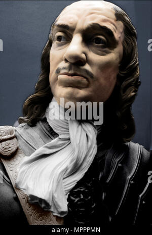 Busto di signore Protector Oliver Cromwell, 1860. Artista: Matteo nobile. Foto Stock