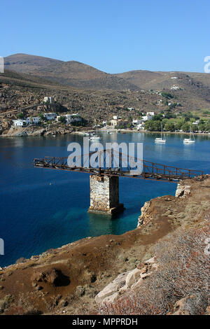 Grecia SERIFOS, CICLADI, 21/08/2007: Mega Livadi miniera abbandonata Foto Stock