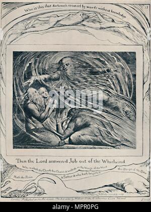 Il Signore di rispondere a Giobbe di mezzo al turbine. Da 'Job.', c1780-1820, (1923). Artista: William Blake. Foto Stock